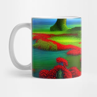 Amazing Trees with Red plants In The Beach Mug